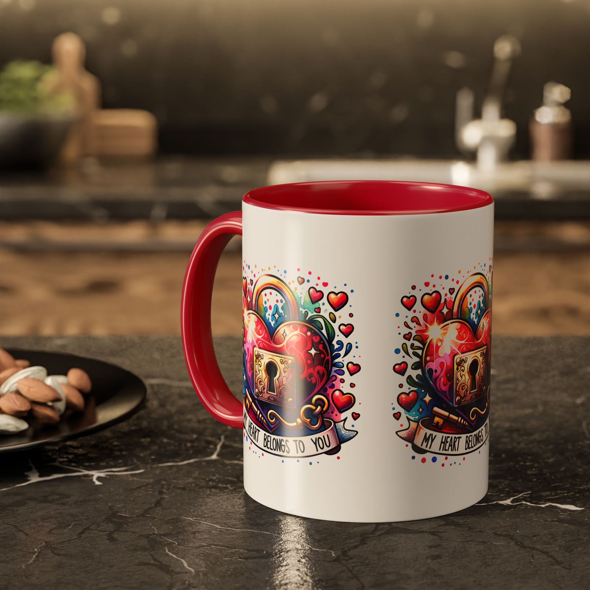 My Heart Belongs to You Colorful Mugs (11oz, 15oz) - Kim’s Signature Beauty & Accessories    (Store description)