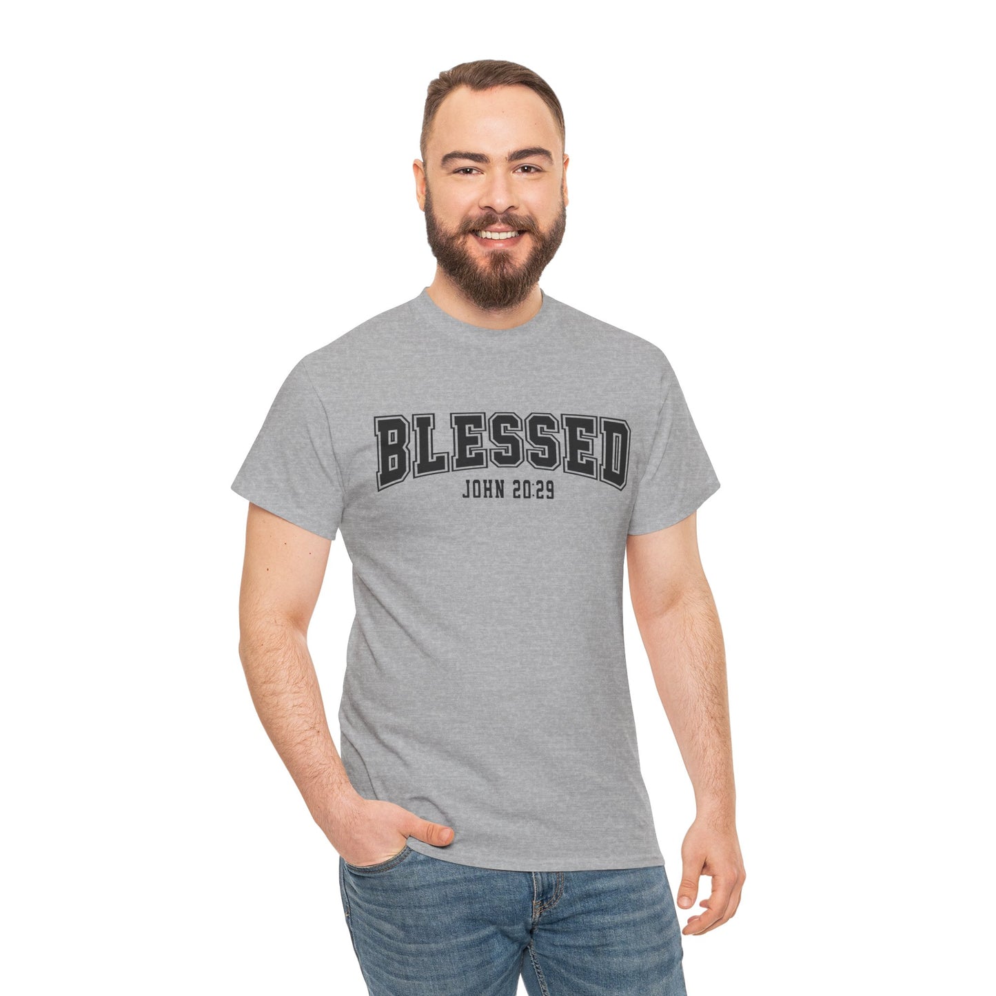 Blessed John 20:29 Unisex Heavy Cotton Tee - Kim’s Signature Beauty & Accessories    