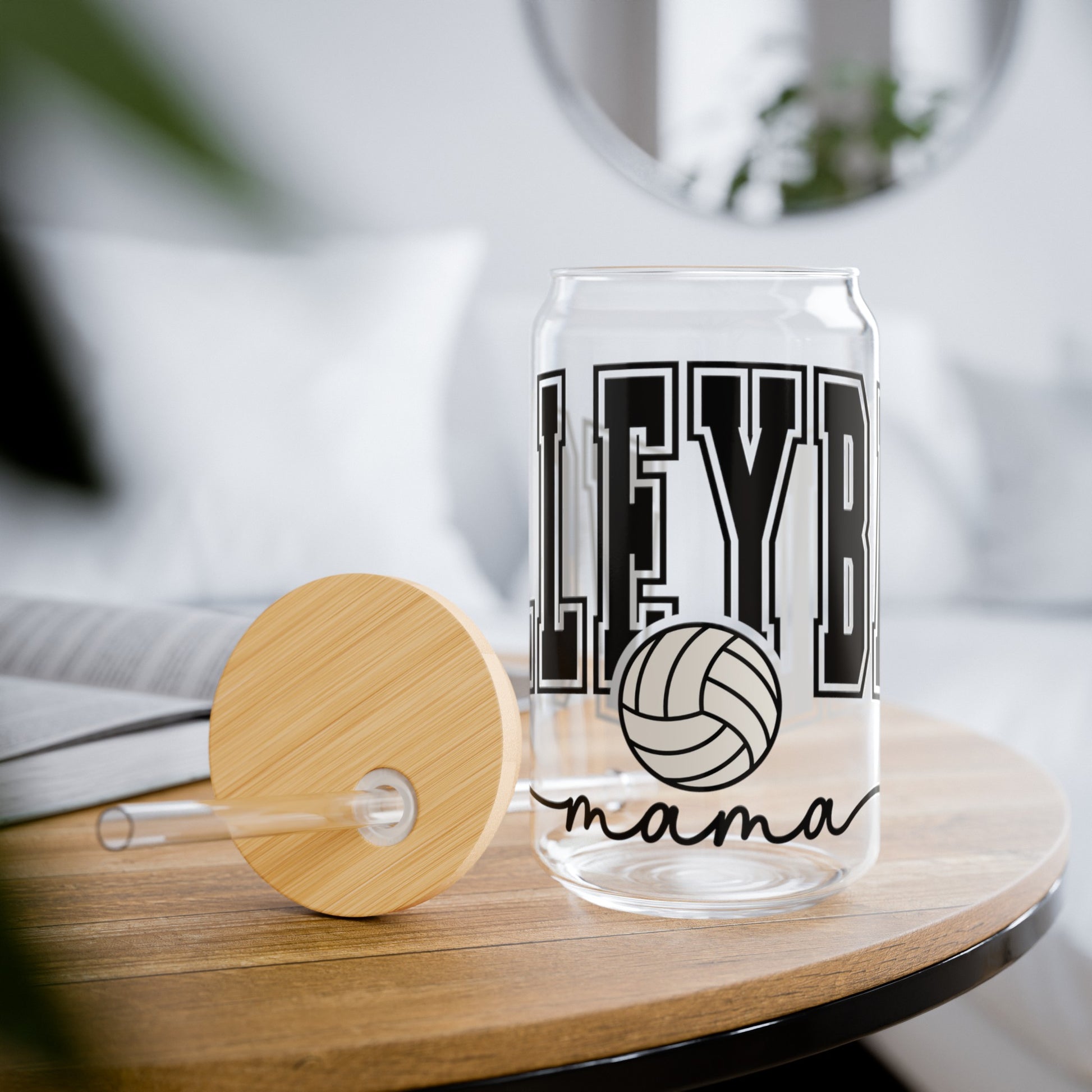Volleyball Mama Sipper Glass, 16oz - Kim’s Signature Beauty & Accessories    (Store description)