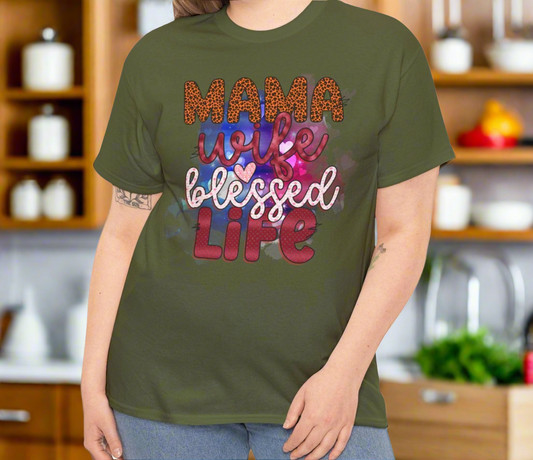 Mama, Wife, Blessed Life Tee - Kim’s Signature Beauty & Accessories    