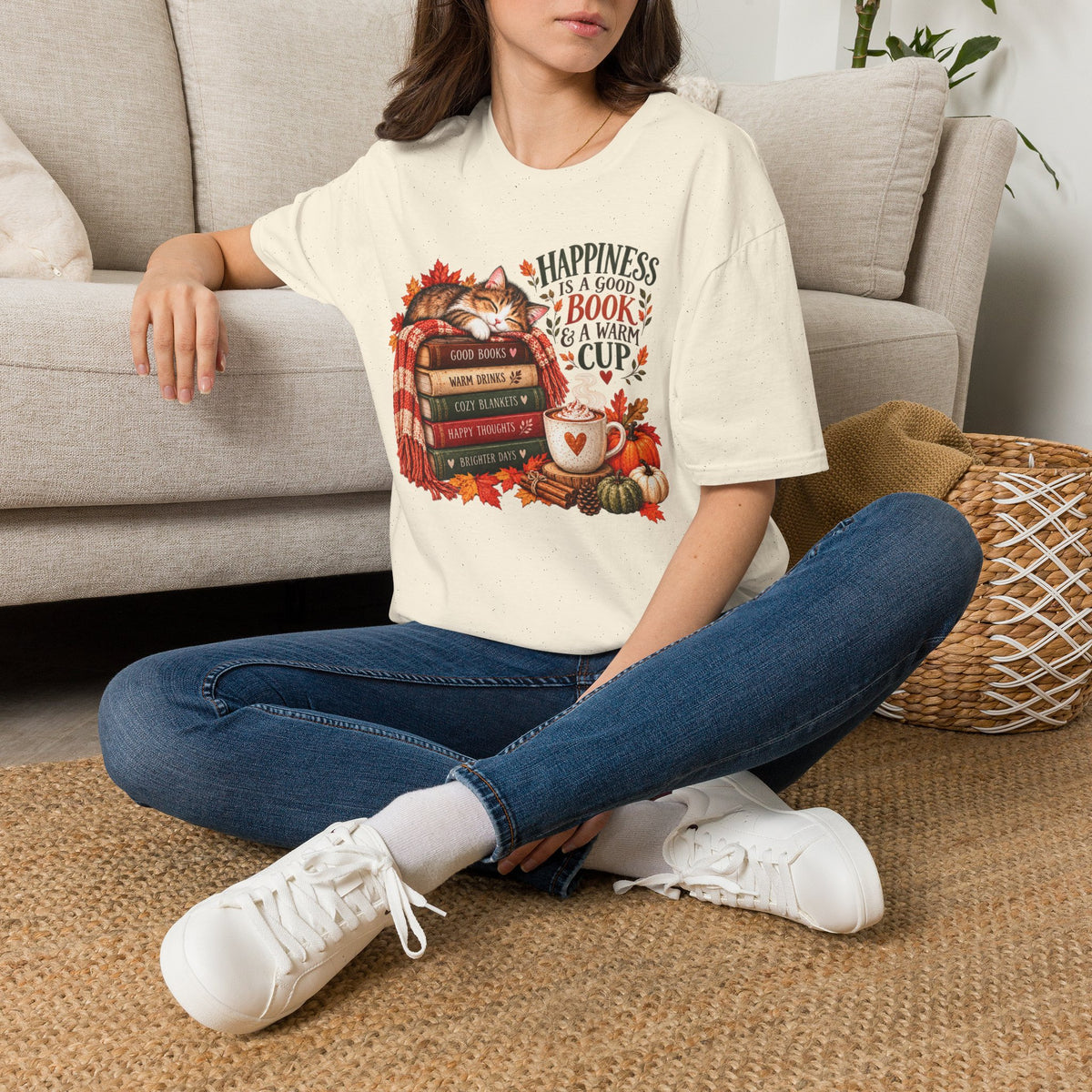 Happiness Is a Good Book and a Cup of Tea T-Shirt