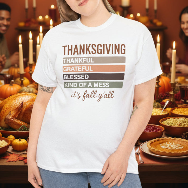 Thanksgiving Thankful Grateful Blessed T-Shirt – It’s Fall Y’all Tee - Kim’s Signature Beauty & Accessories    