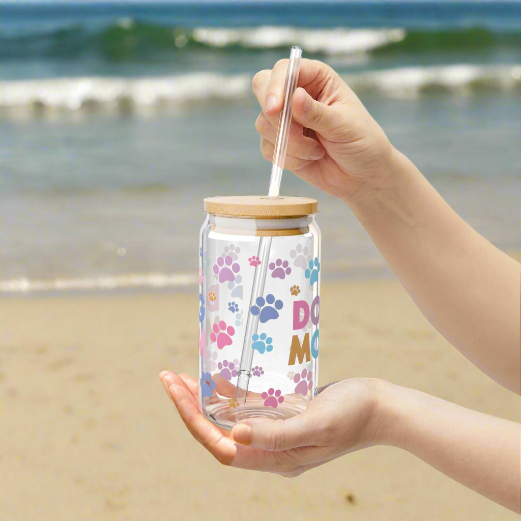 Dog Mom Colorful Pet Paws Sipper Glass - Kim’s Signature Beauty & Accessories    (Store description)