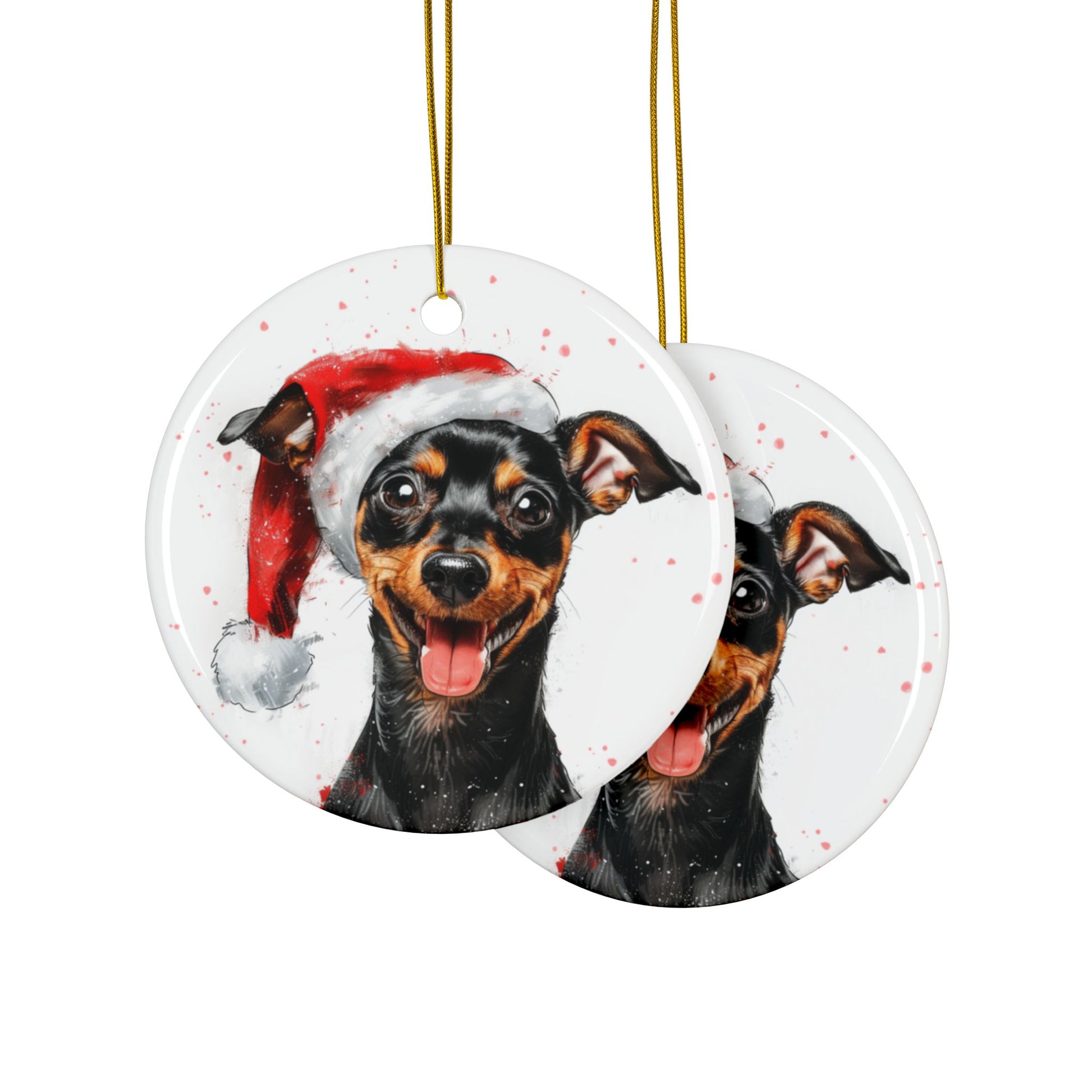 Dachshund Santa Ceramic Ornament 2-Side Print - Kim’s Signature Beauty & Accessories    (Store description)