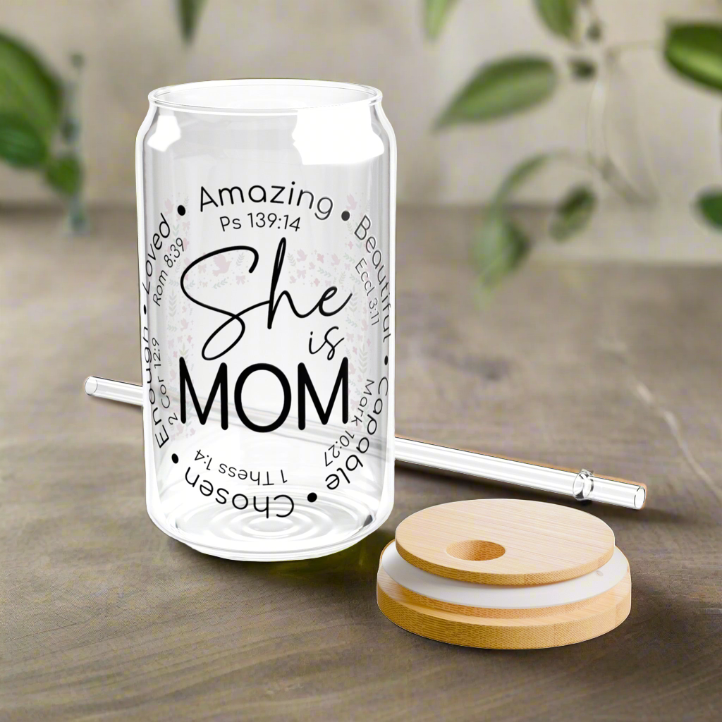 She is MOM | Sipper Glass - Kim’s Signature Beauty & Accessories    (Store description)