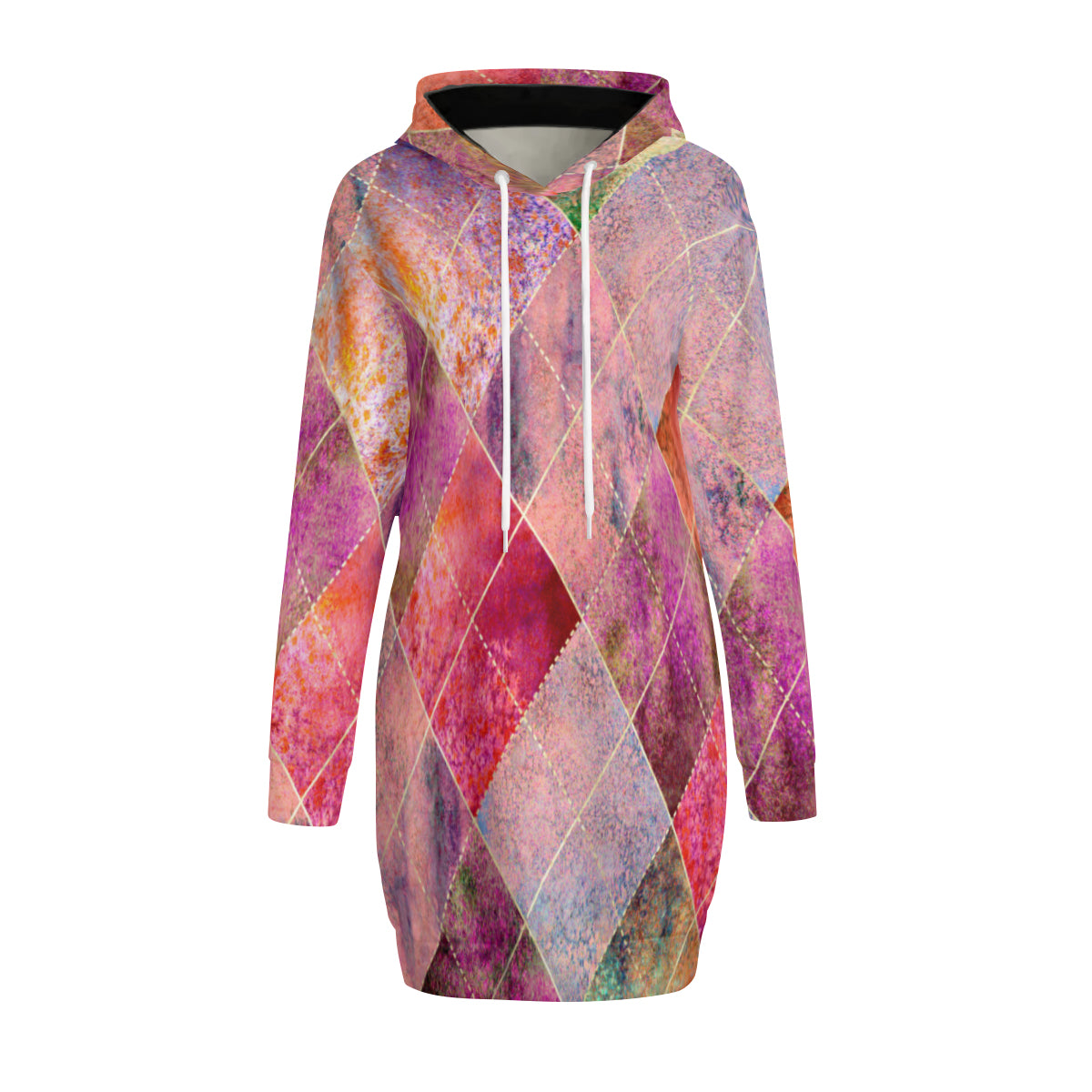 Colorful Diamond Hoodie Sweat Dress - Kim’s Signature Beauty & Accessories    