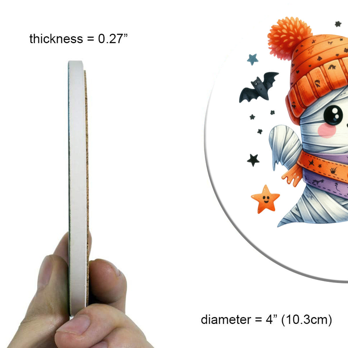 Mummy Ghost Ceramic Coasters - Kim’s Signature Beauty & Accessories    