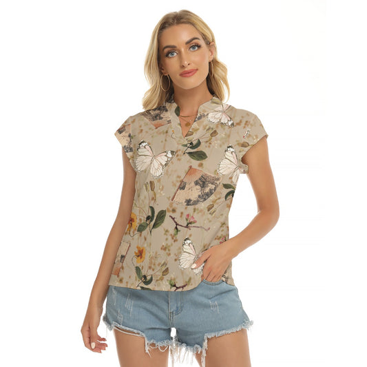 A Day out |  V-neck Short Sleeve Blouse - Kim’s Signature Beauty & Accessories    