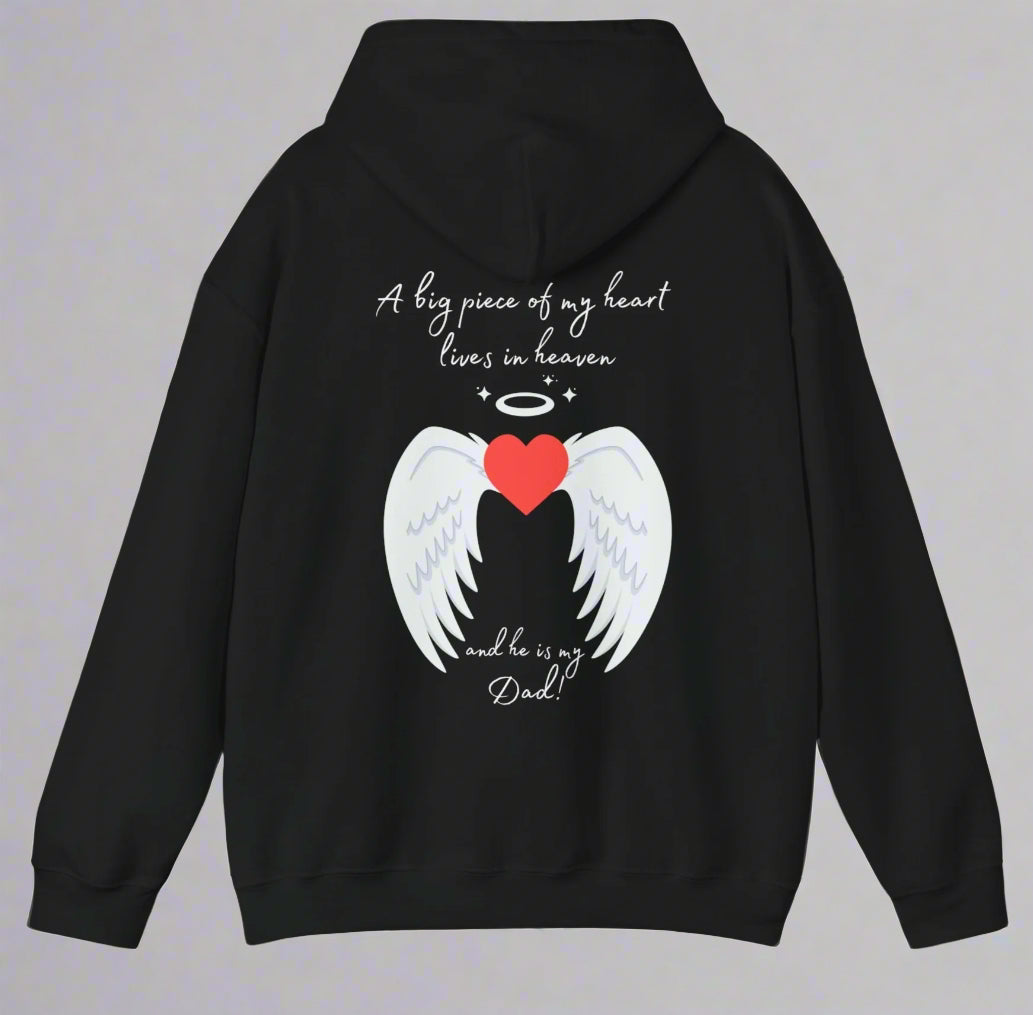 A Piece of My Heart Is in Heaven - Dad Tribute Hoodie - Kim’s Signature Beauty & Accessories    