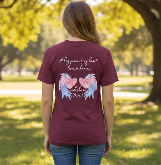 A Piece of My Heart Lives in Heaven – Mom Memorial T-Shirt - Kim’s Signature Beauty & Accessories