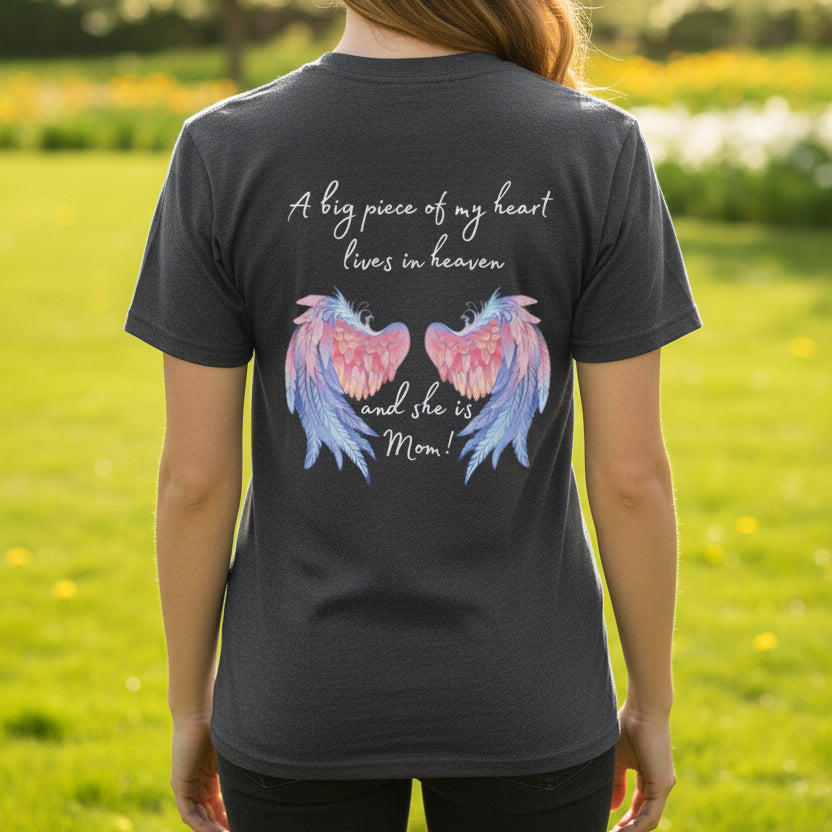 A Piece of My Heart Lives in Heaven – Mom Memorial T-Shirt - Kim’s Signature Beauty & Accessories