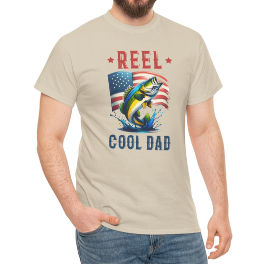 Reel Cool Dad American Flag Fishing Tee - Kim’s Signature Beauty & Accessories    