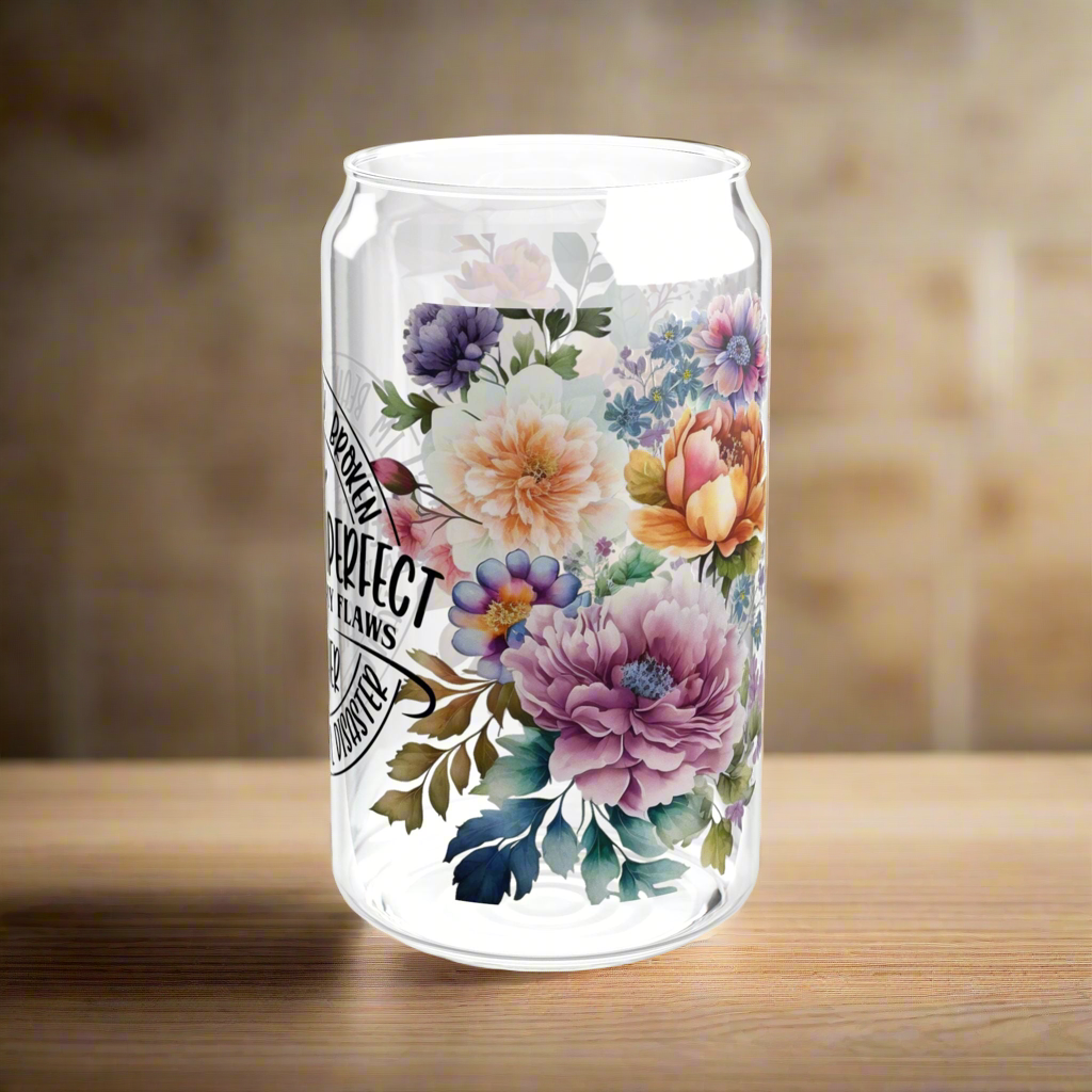Perfectly Imperfect Sipper Glass - Kim’s Signature Beauty & Accessories    (Store description)