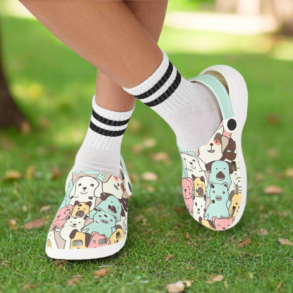 Adorable Kids' Dog Print EVA Foam Clogs - Fun & Comfortable Summer Footwear - Kim’s Signature Beauty & Accessories    