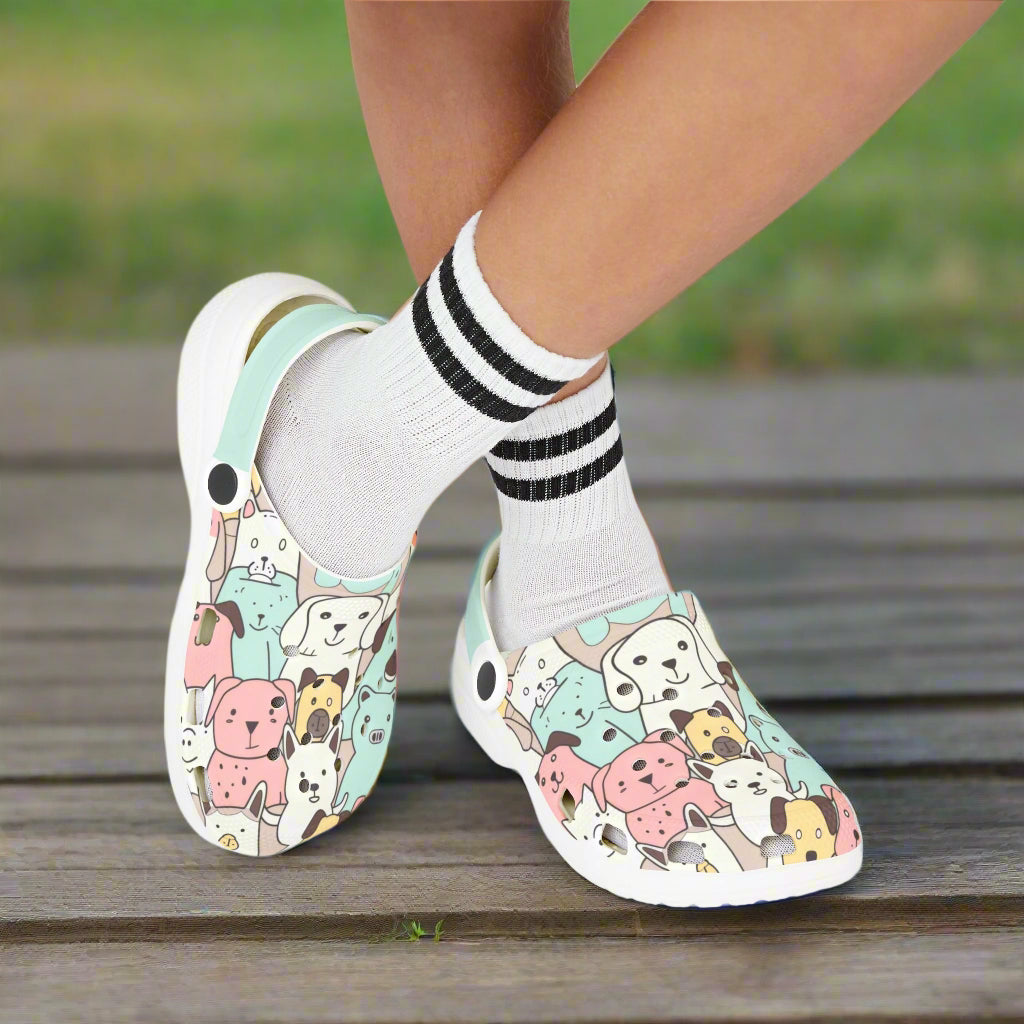 Adorable Kids' Dog Print EVA Foam Clogs - Fun & Comfortable Summer Footwear - Kim’s Signature Beauty & Accessories    