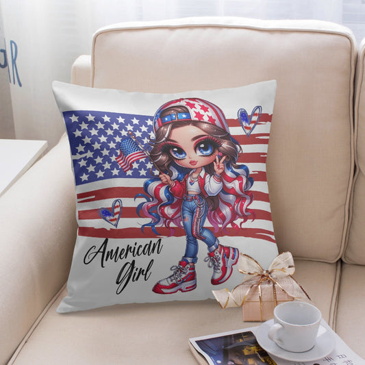 All-American Girl | Flag Pillow Cover - Kim’s Signature Beauty & Accessories    