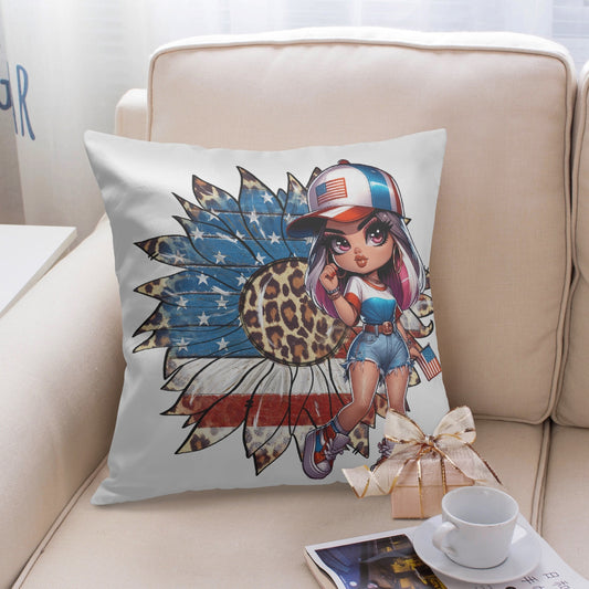 All-American Girl Patriotic Pillow Coverr - Kim’s Signature Beauty & Accessories    