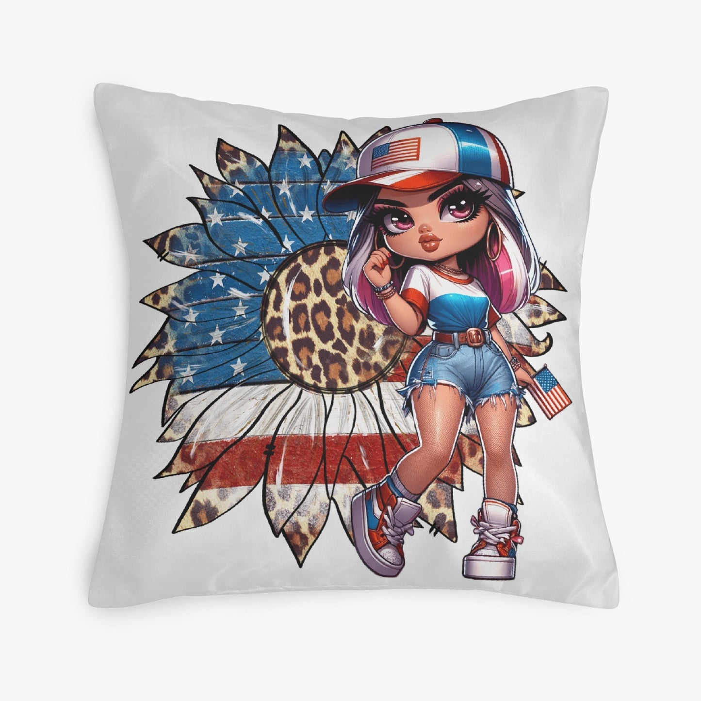 All-American Girl Patriotic Pillow Coverr - Kim’s Signature Beauty & Accessories    