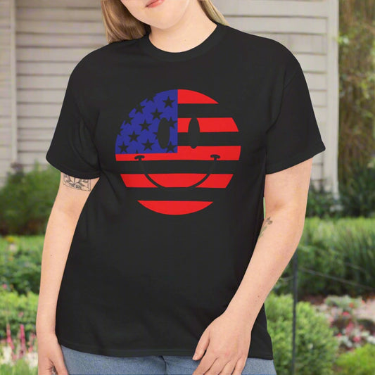All-American Smiley Tee – Fun Patriotic T-Shirt - Kim’s Signature Beauty & Accessories    