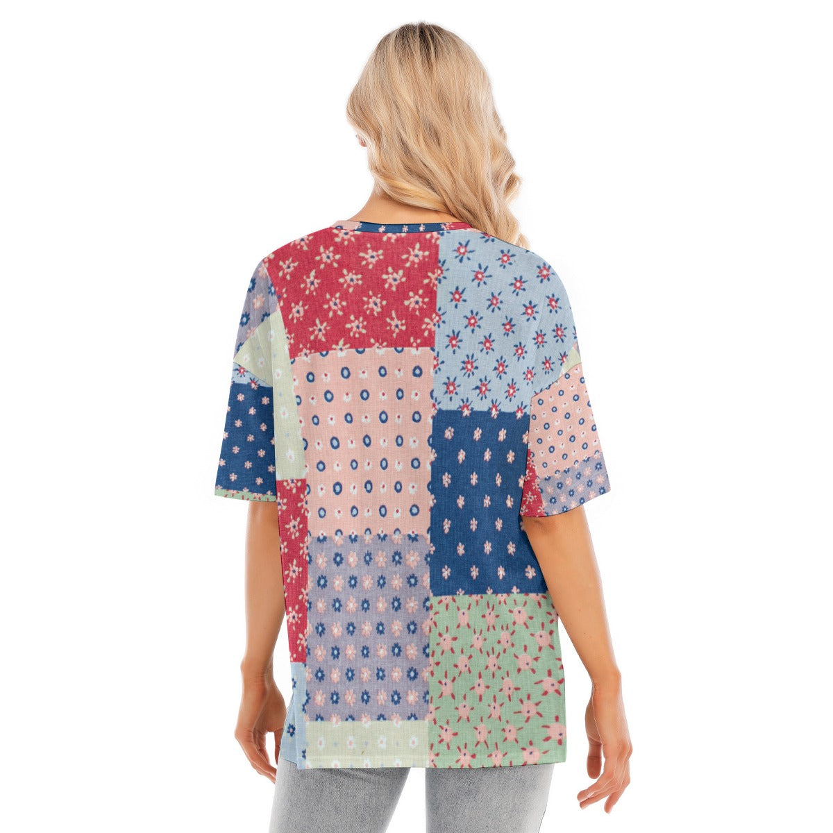 All-Over Print Women's Short Sleeves T-shirt With Hem Split - Kim’s Signature Beauty & Accessories    