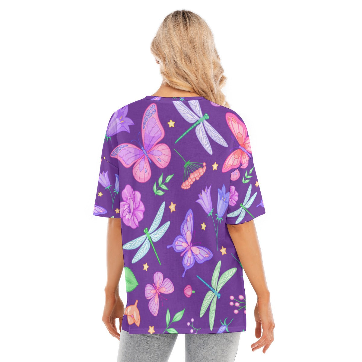 All-Over Print Women's Short Sleeves T-shirt With Hem Split - Kim’s Signature Beauty & Accessories    