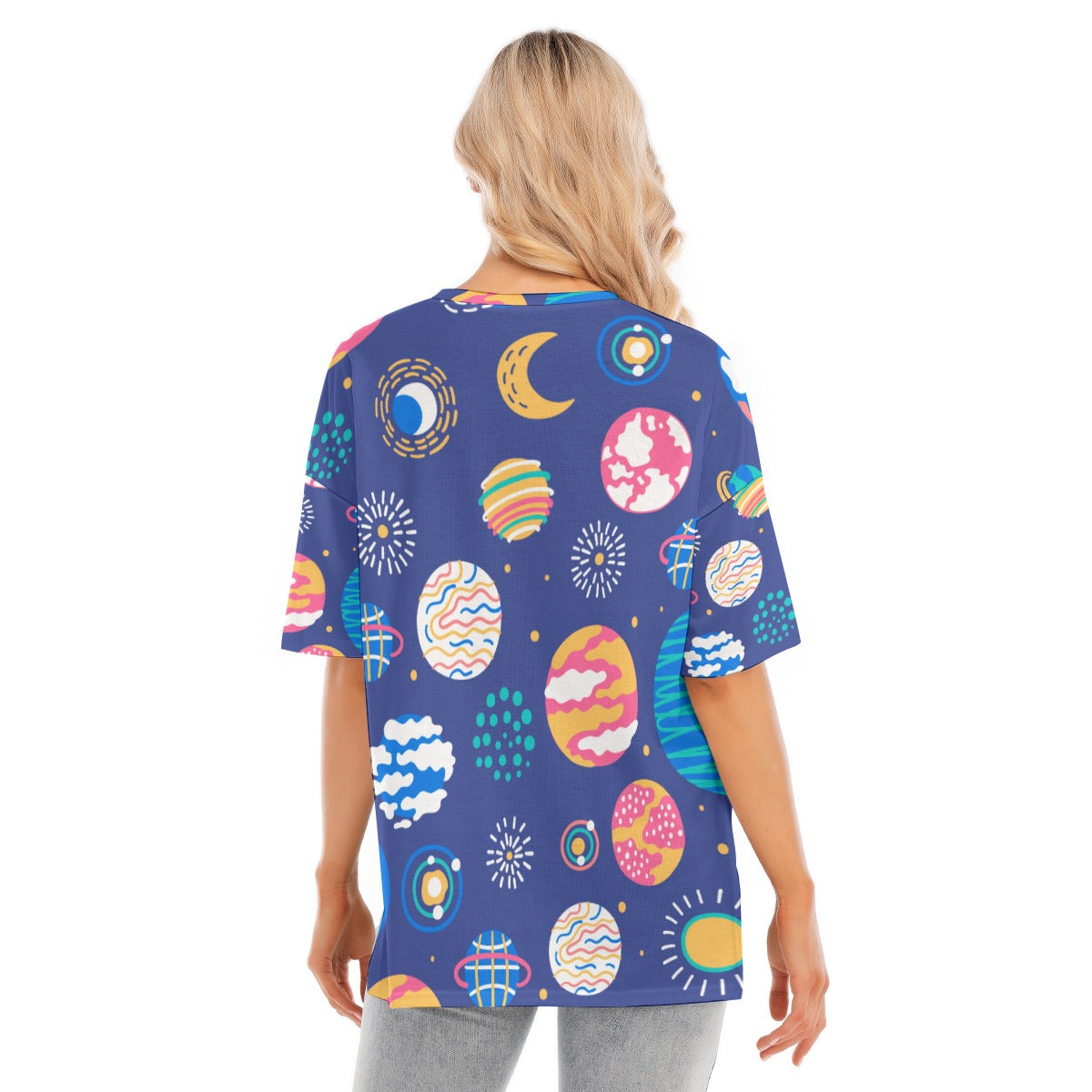 All-Over Print Women's Short Sleeves T-shirt With Hem Split - Kim’s Signature Beauty & Accessories    