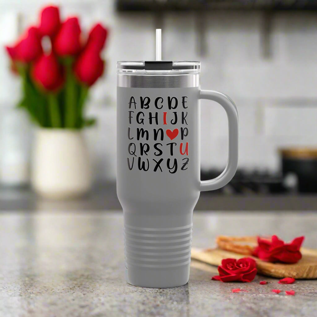 Alphabet Love Insulated Travel Mug, 40oz - Kim’s Signature Beauty & Accessories    