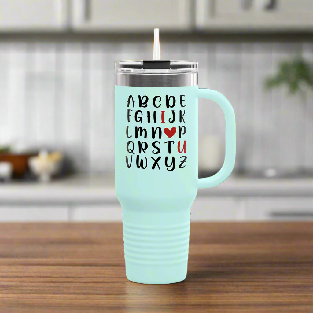 Alphabet Love Insulated Travel Mug, 40oz - Kim’s Signature Beauty & Accessories    