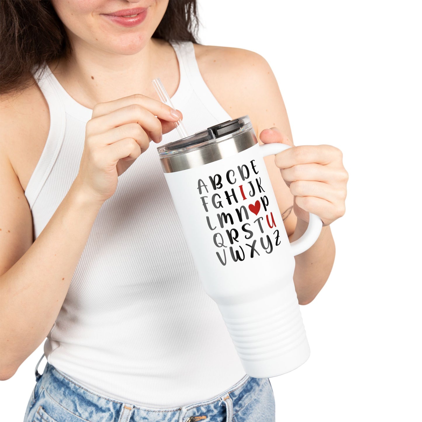 Alphabet Love Insulated Travel Mug, 40oz - Kim’s Signature Beauty & Accessories    