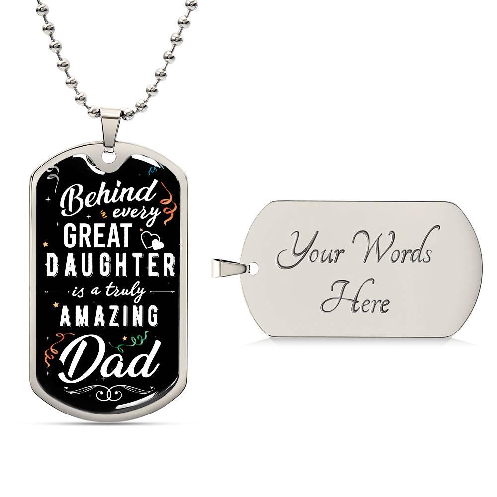 Amazing Dad, Proud Daughter| Dog Tag - Kim’s Signature Beauty & Accessories    