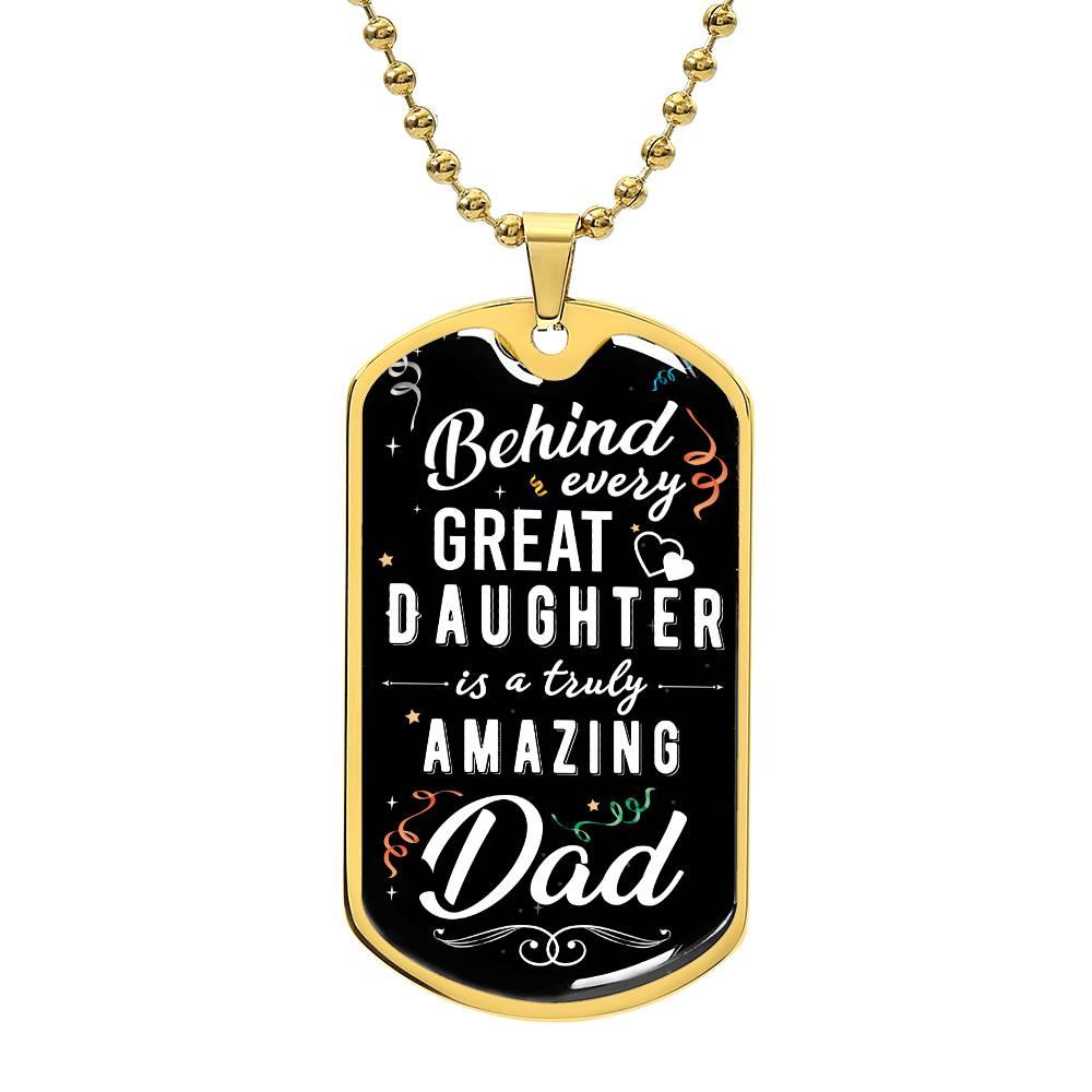 Amazing Dad, Proud Daughter| Dog Tag - Kim’s Signature Beauty & Accessories    