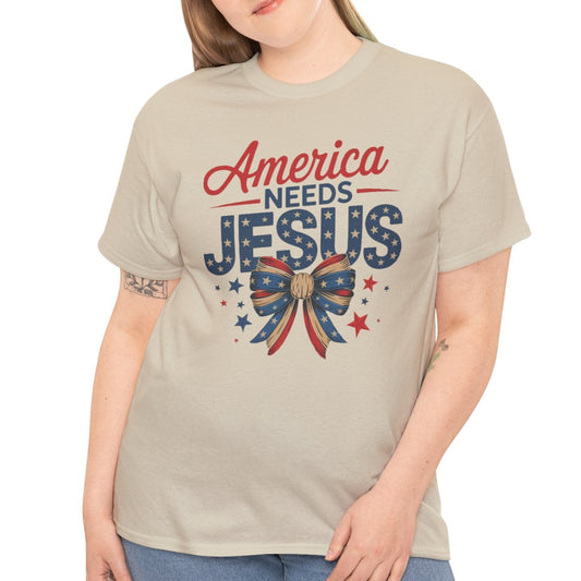America Needs Jesus – Patriotic Faith T-Shirt - Kim’s Signature Beauty & Accessories    