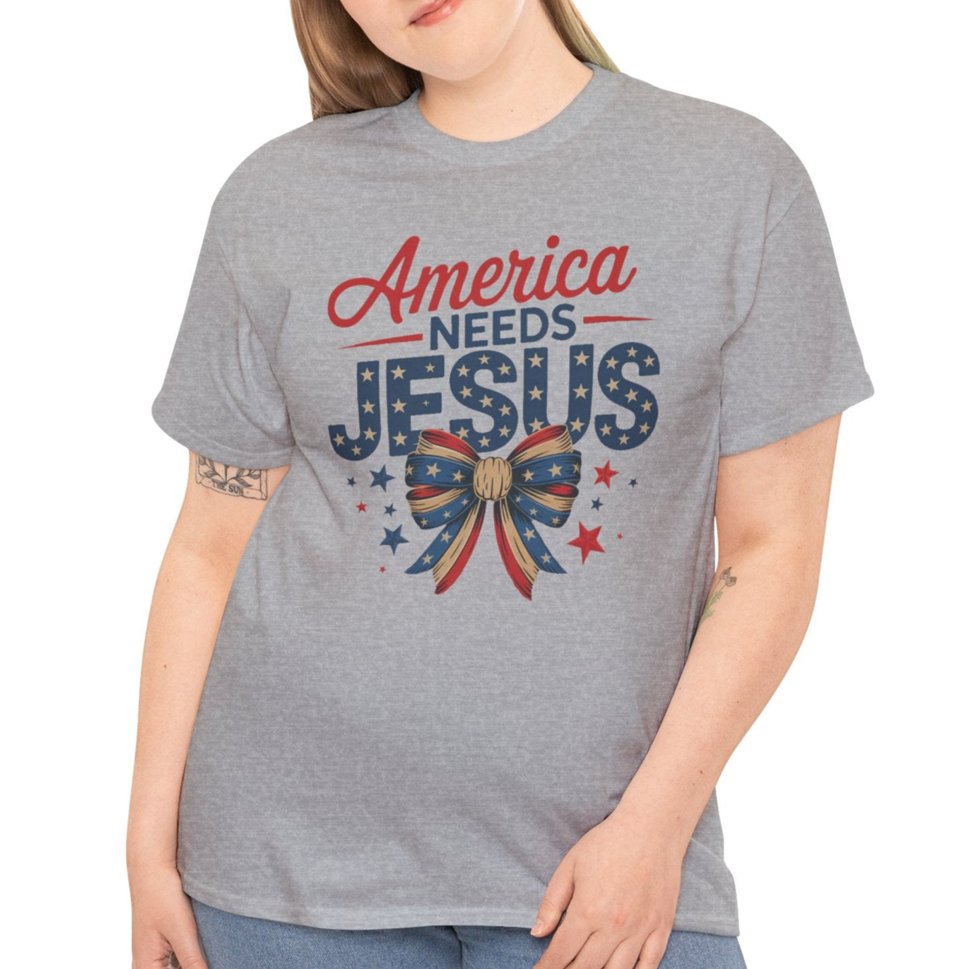 America Needs Jesus – Patriotic Faith T-Shirt - Kim’s Signature Beauty & Accessories    