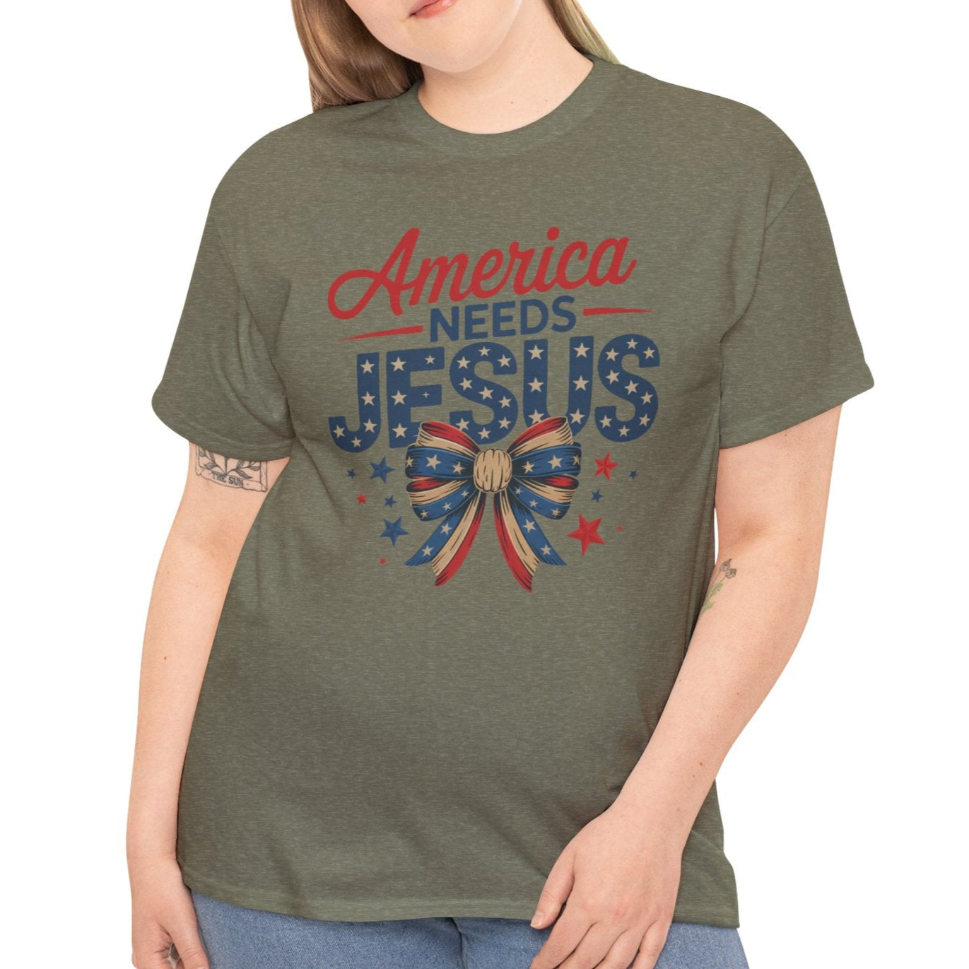 America Needs Jesus – Patriotic Faith T-Shirt - Kim’s Signature Beauty & Accessories    