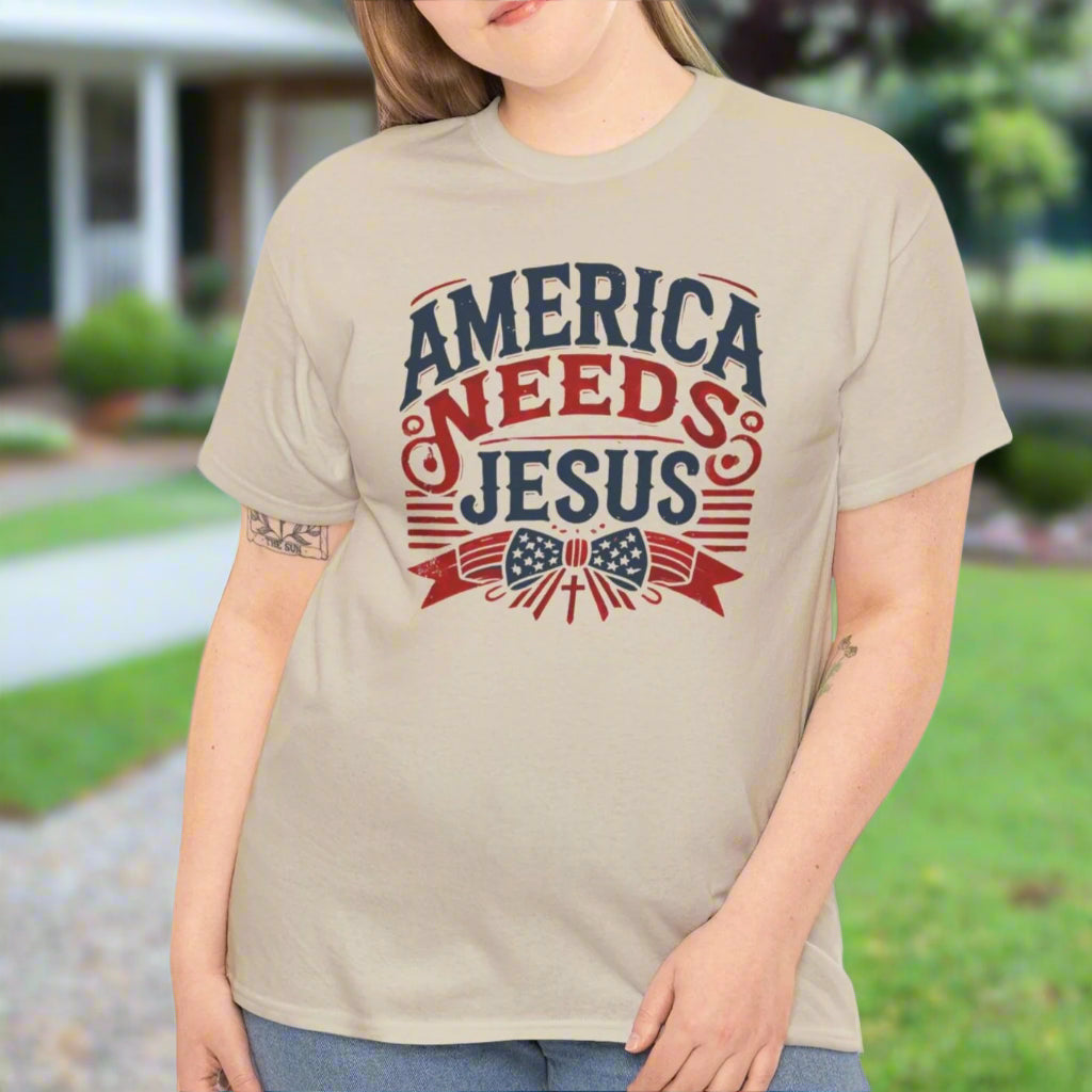 America Needs Jesus Tee - Kim’s Signature Beauty & Accessories    
