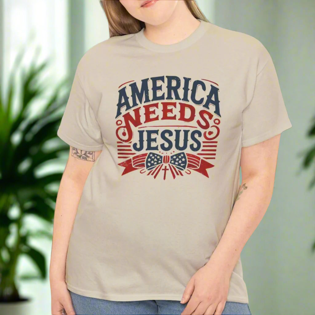 America Needs Jesus Tee - Kim’s Signature Beauty & Accessories    