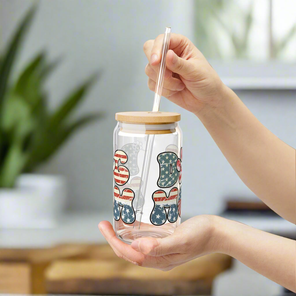 American Dog Mom | Sipper Glass - Kim’s Signature Beauty & Accessories    