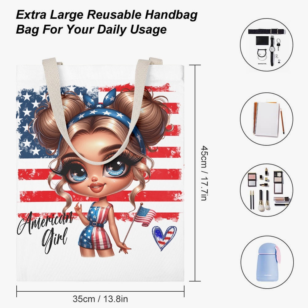 American Girl Cute Canvas Tote - Kim’s Signature Beauty & Accessories    