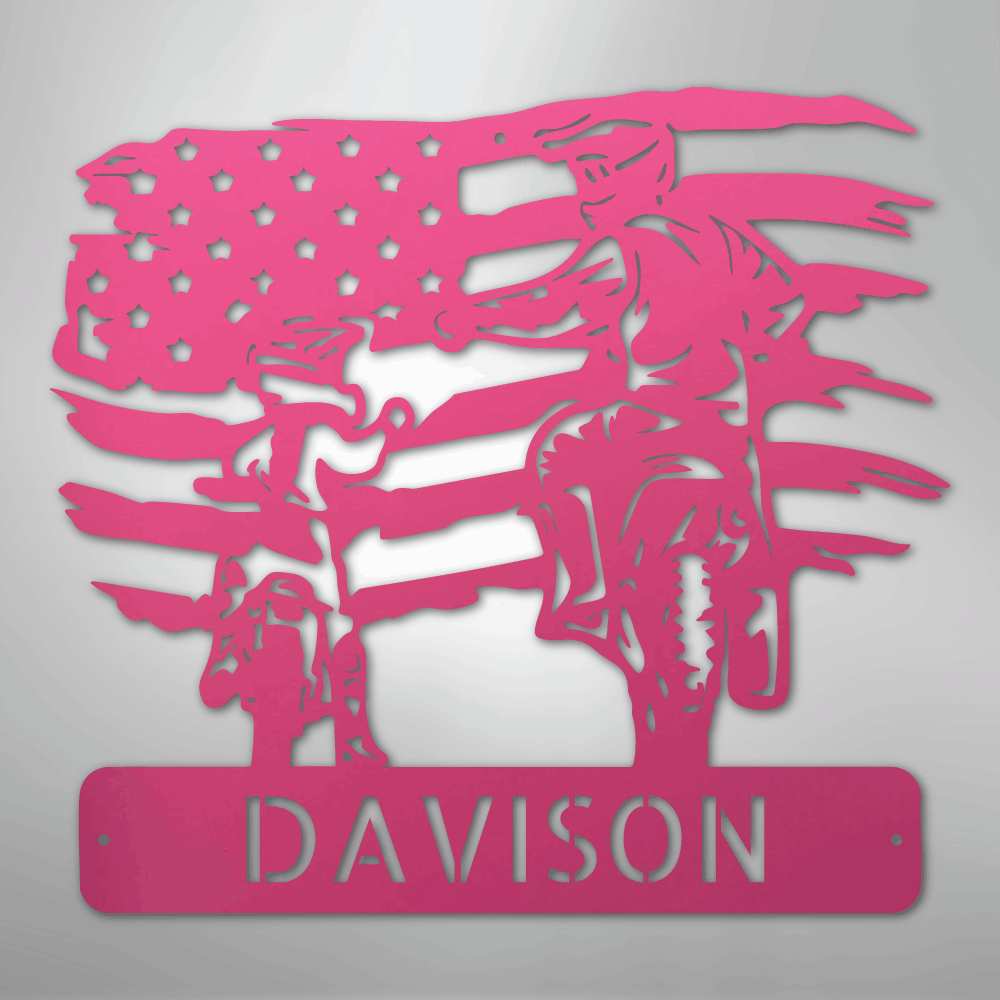 American Motocross Family Monogram - Steel Sign - Kim’s Signature Beauty & Accessories