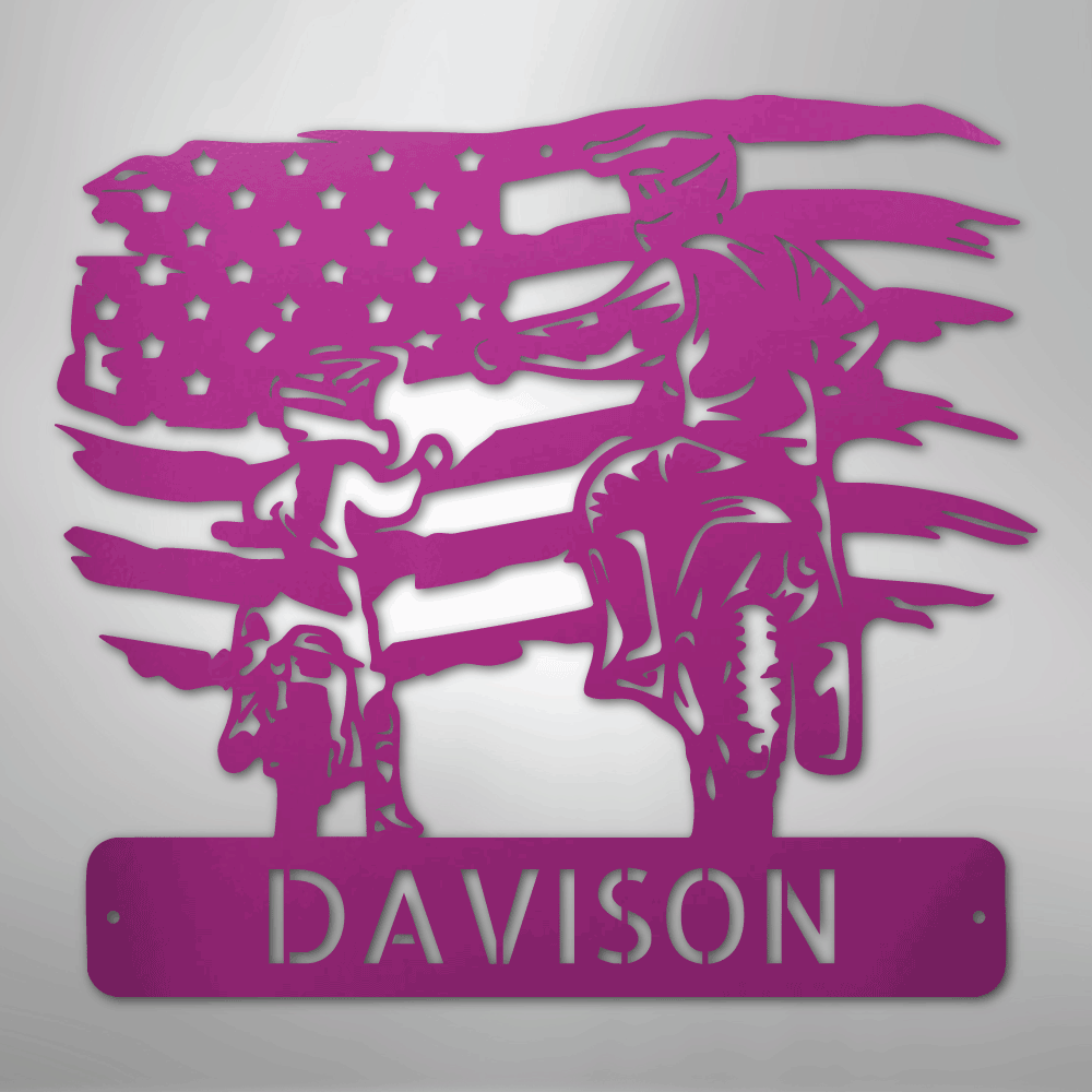 American Motocross Family Monogram - Steel Sign - Kim’s Signature Beauty & Accessories
