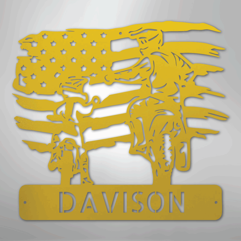 American Motocross Family Monogram - Steel Sign - Kim’s Signature Beauty & Accessories