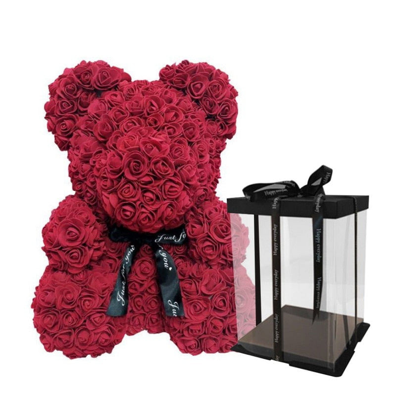 Artificial Red Rose Teddy Bear Decoration - Kim’s Signature Beauty & Accessories    