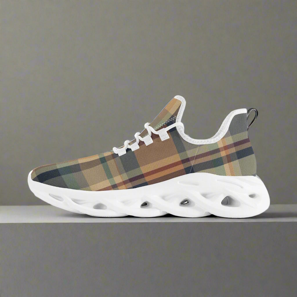 Autumn Plaid Comfort Sneakers – Classic Style Meets Everyday Bounce - Kim’s Signature Beauty & Accessories    