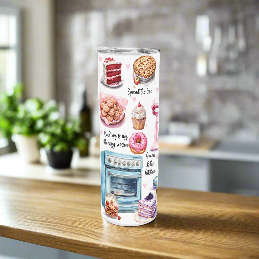 Baker's Dream |  20oz Straight Skinny Tumbler - Kim’s Signature Beauty & Accessories    