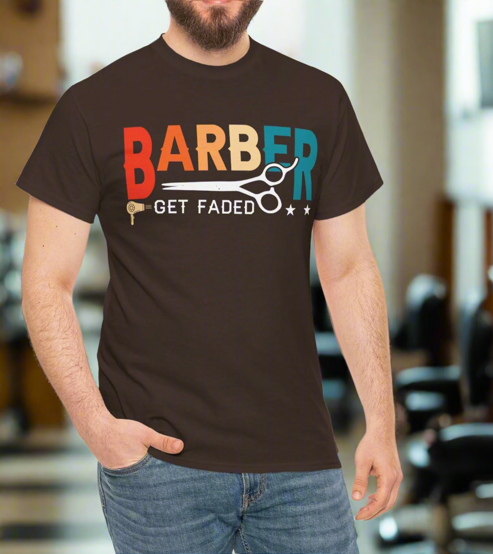 Barber Get Faded Tee – Retro Style for Master Barbers - Kim’s Signature Beauty & Accessories    