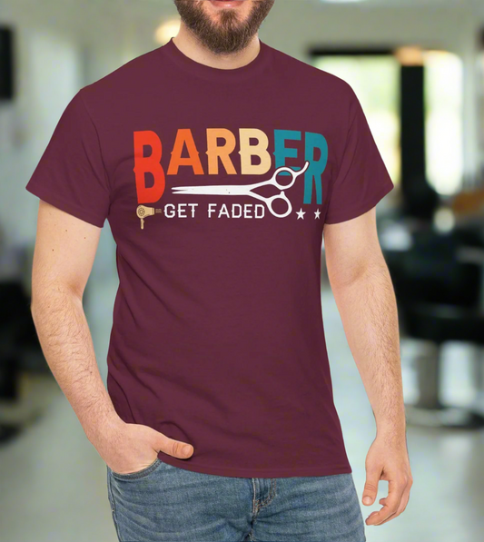 Barber Get Faded Tee – Retro Style for Master Barbers - Kim’s Signature Beauty & Accessories    