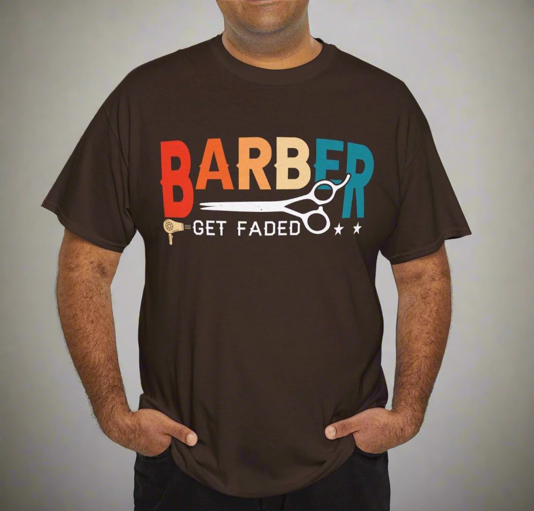 Barber Get Faded Tee – Retro Style for Master Barbers - Kim’s Signature Beauty & Accessories    