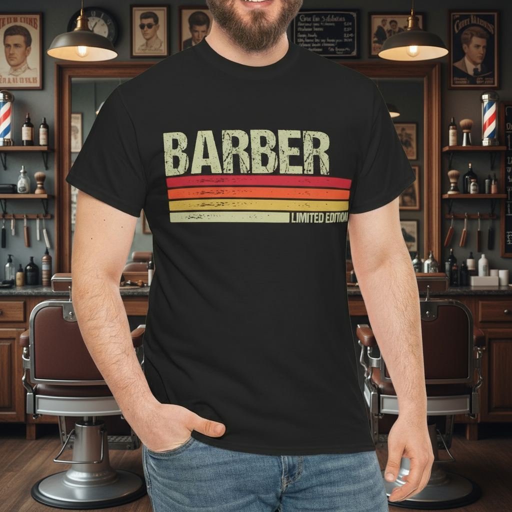 Barber T-Shirt – Retro Limited-Edition Tee for Proud Barbers - Kim’s Signature Beauty & Accessories    