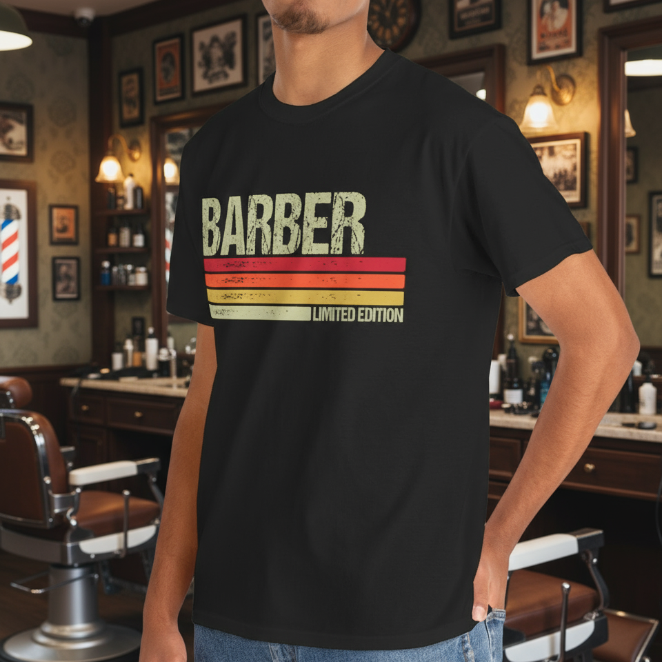 Barber T-Shirt – Retro Limited-Edition Tee for Proud Barbers - Kim’s Signature Beauty & Accessories    