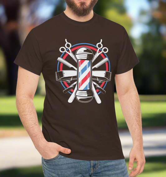 Barber Tools – Classic Barber Pole Graphic Tee - Kim’s Signature Beauty & Accessories    